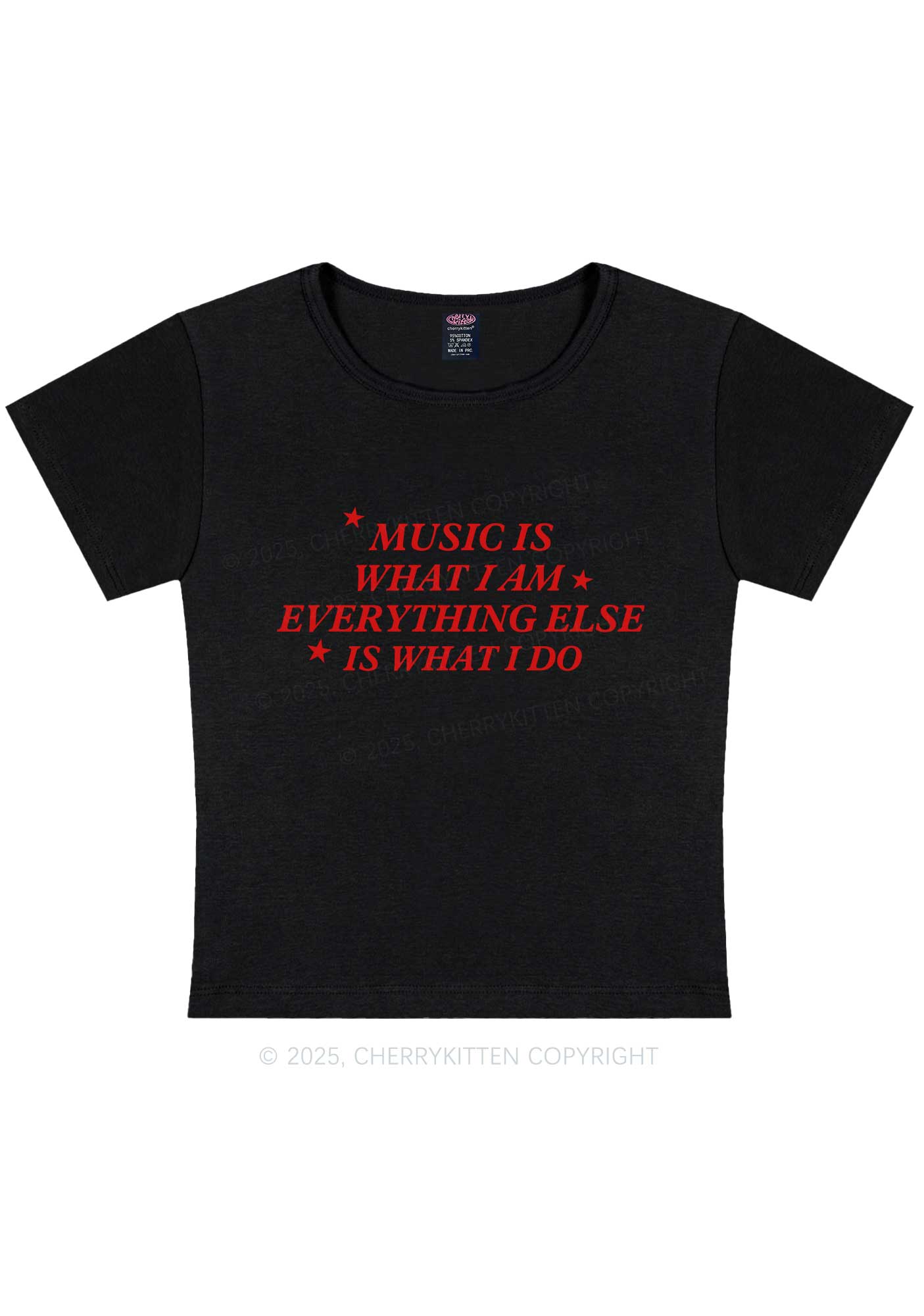 Music Is What I Am Y2K Baby Tee Cherrykitten