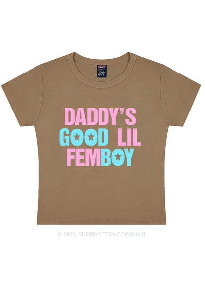 Daddys Good Lil Femboy Pride Y2K Baby Tee Cherrykitten
