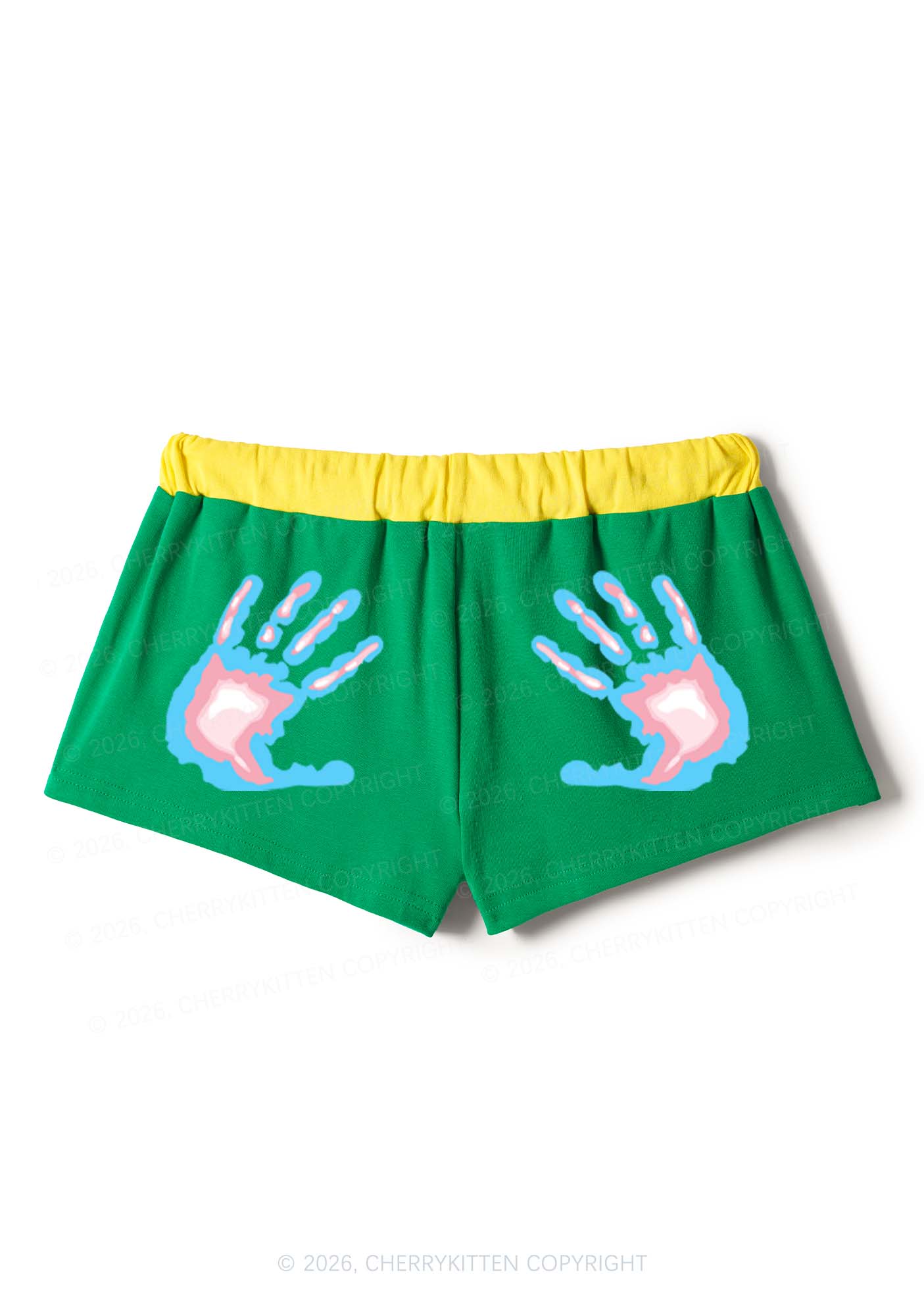 Trans Thermal Hands Pride Y2K Drawstring Mini Shorts Cherrykitten