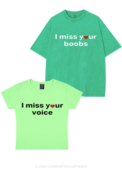 Miss Your Voice Bxxbs Y2K Valentine's Day Couple Shirt Cherrykitten