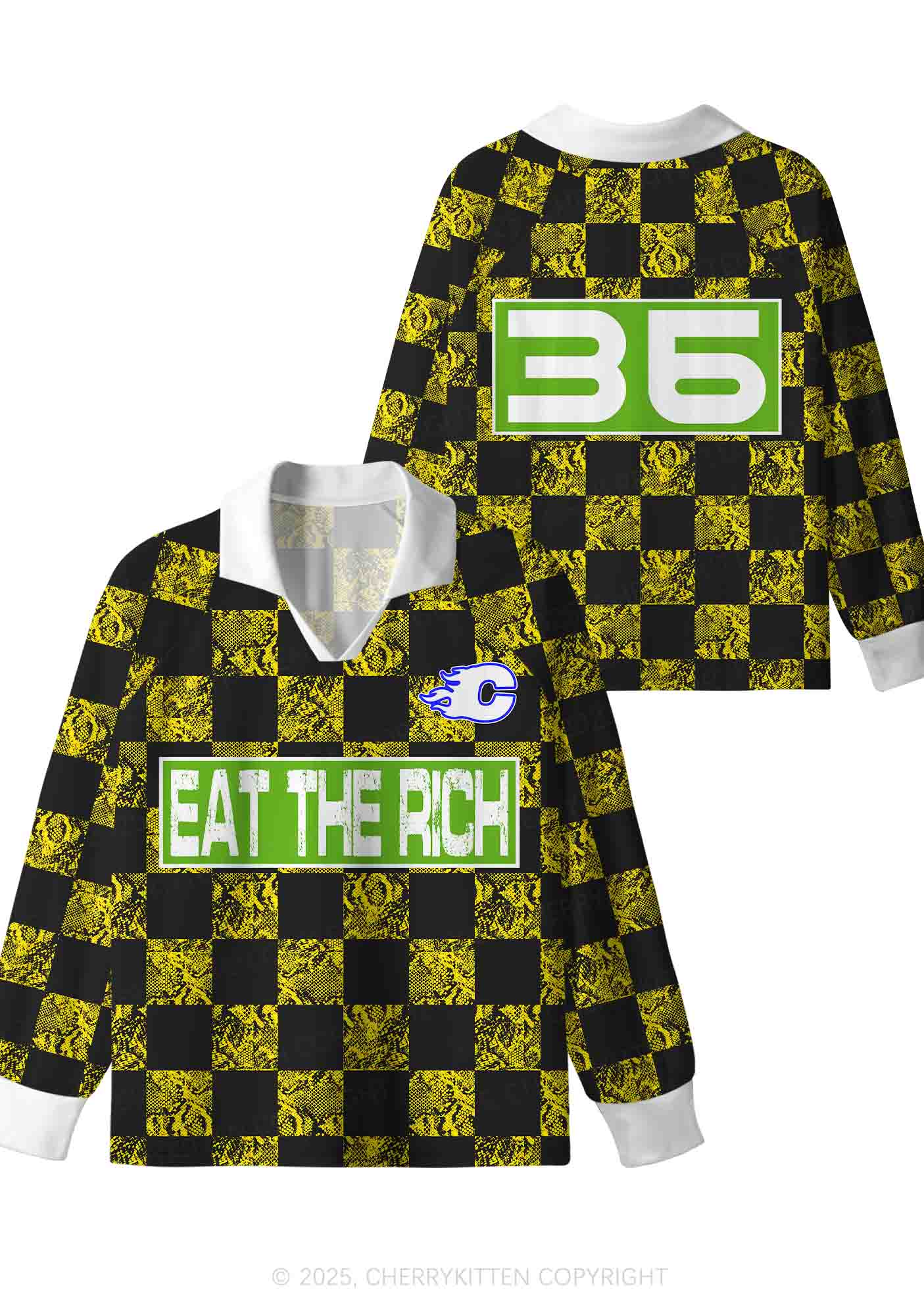 Custom Eat The Rich Y2K Sport Long Sleeve Jersey Shirts Cherrykitten