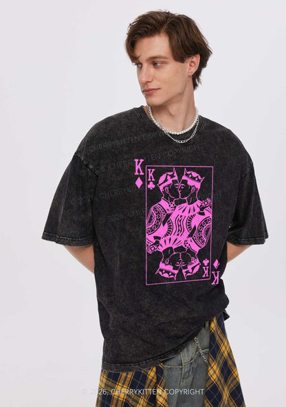 Pink Gay King Pride Y2K Shirts Washed Tee Cherrykitten
