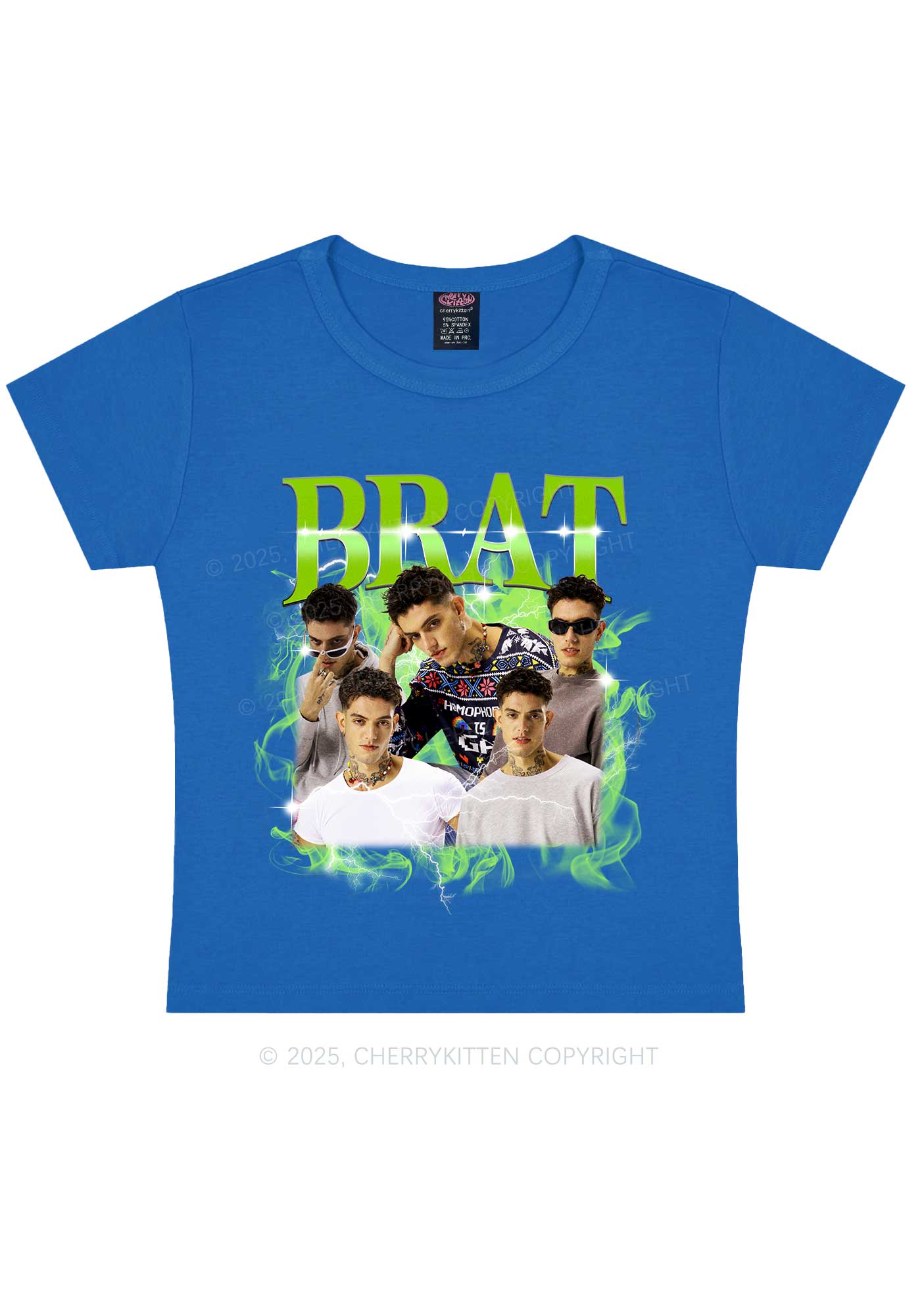 Custom Brat Portrait Y2K Baby Tee Cherrykitten