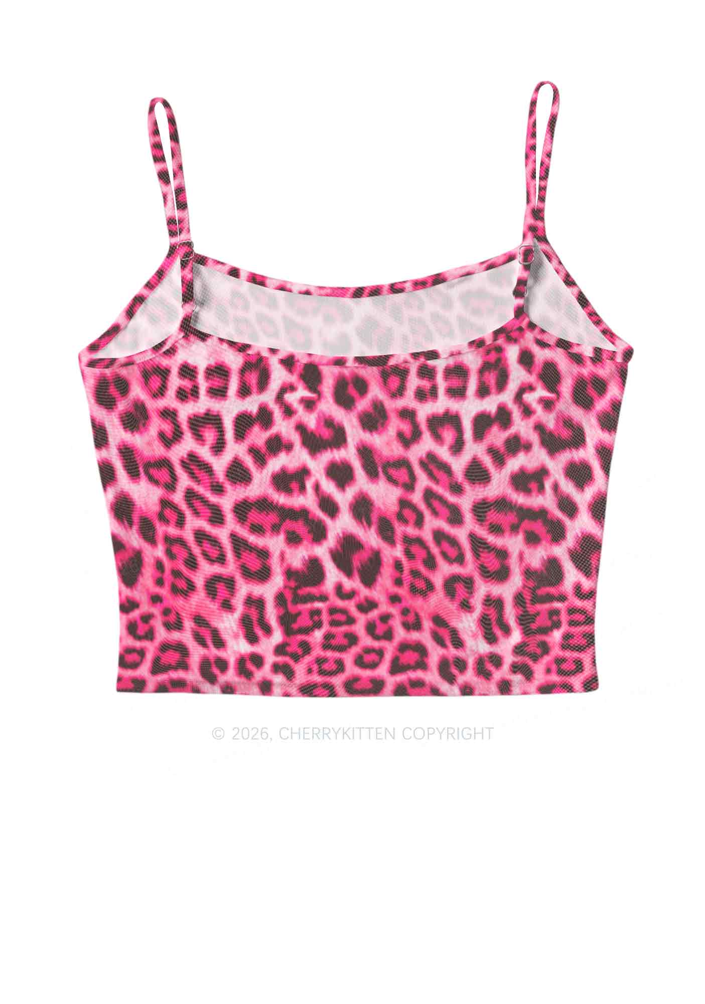 Pink Leopard Faggot Pride Y2K Mesh Cami Tank Cherrykitten