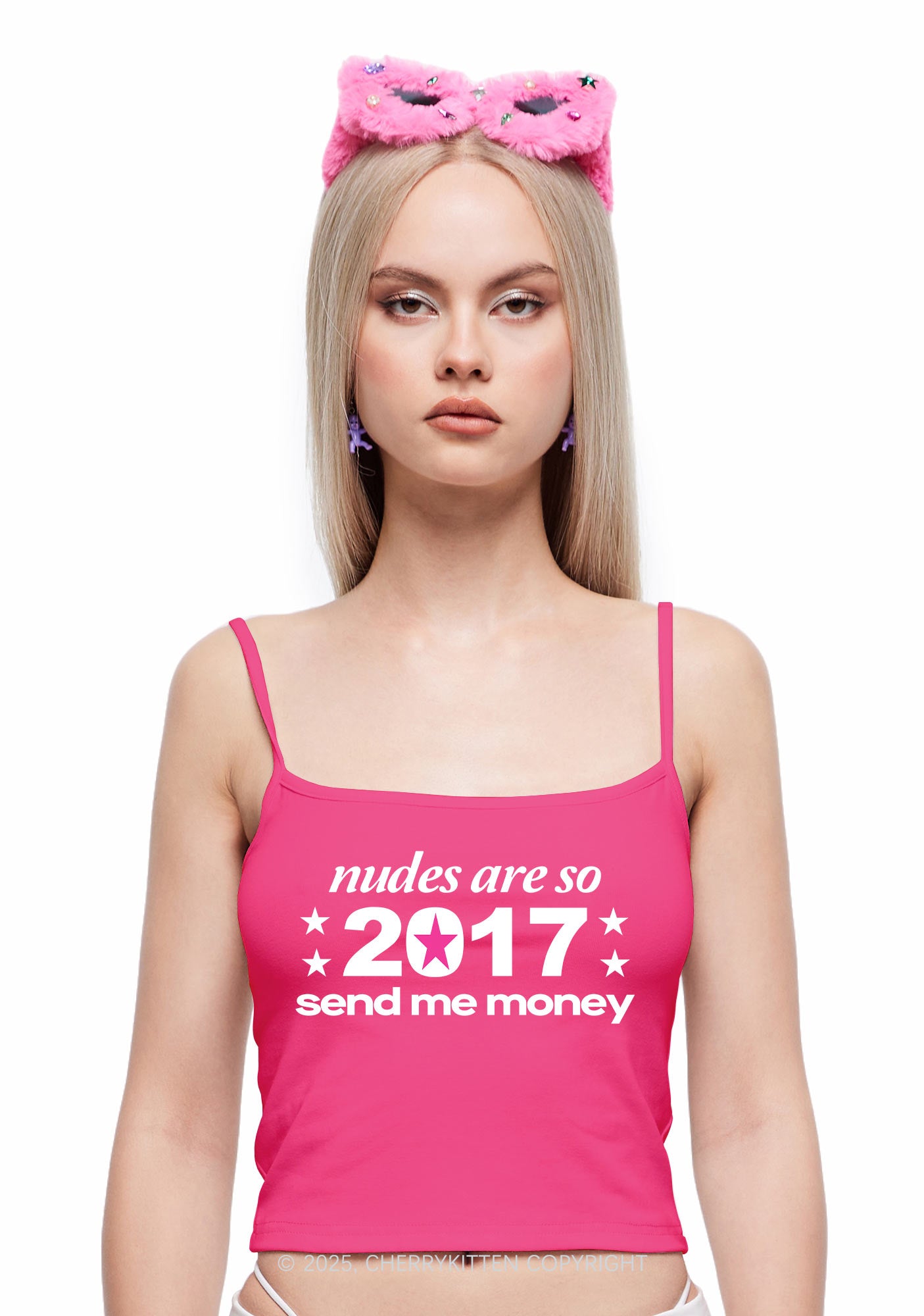 Nxdes Send Me Money Y2K Spaghetti Strap Cami Cherrykitten