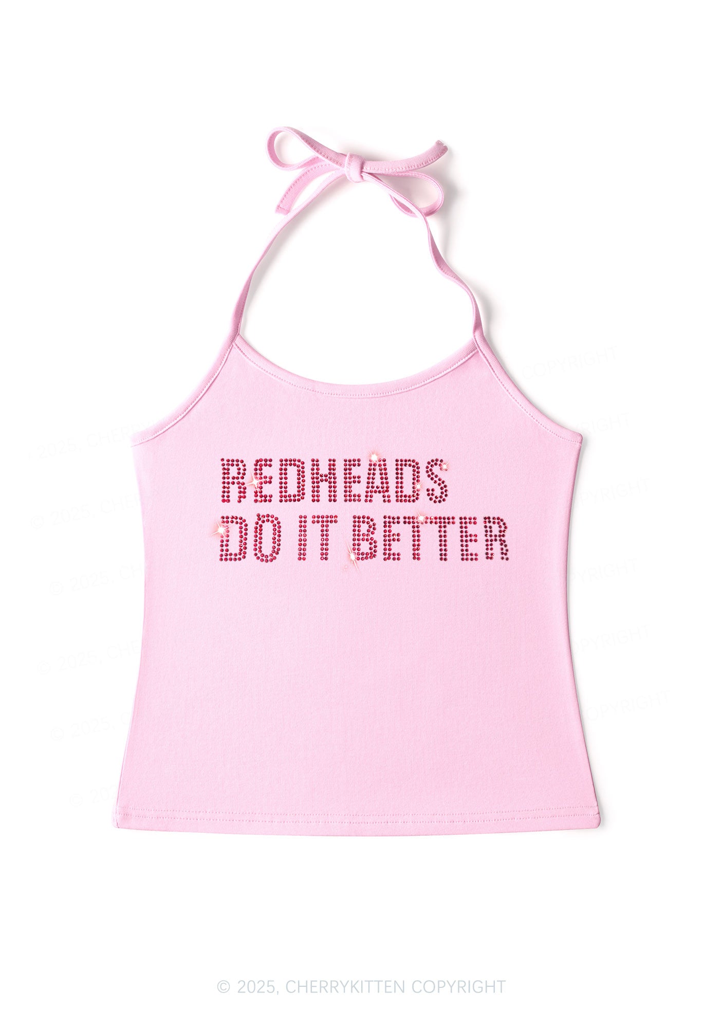 Rhinestone Redheads Do It Better Y2K Halter Neck Cami Cherrykitten