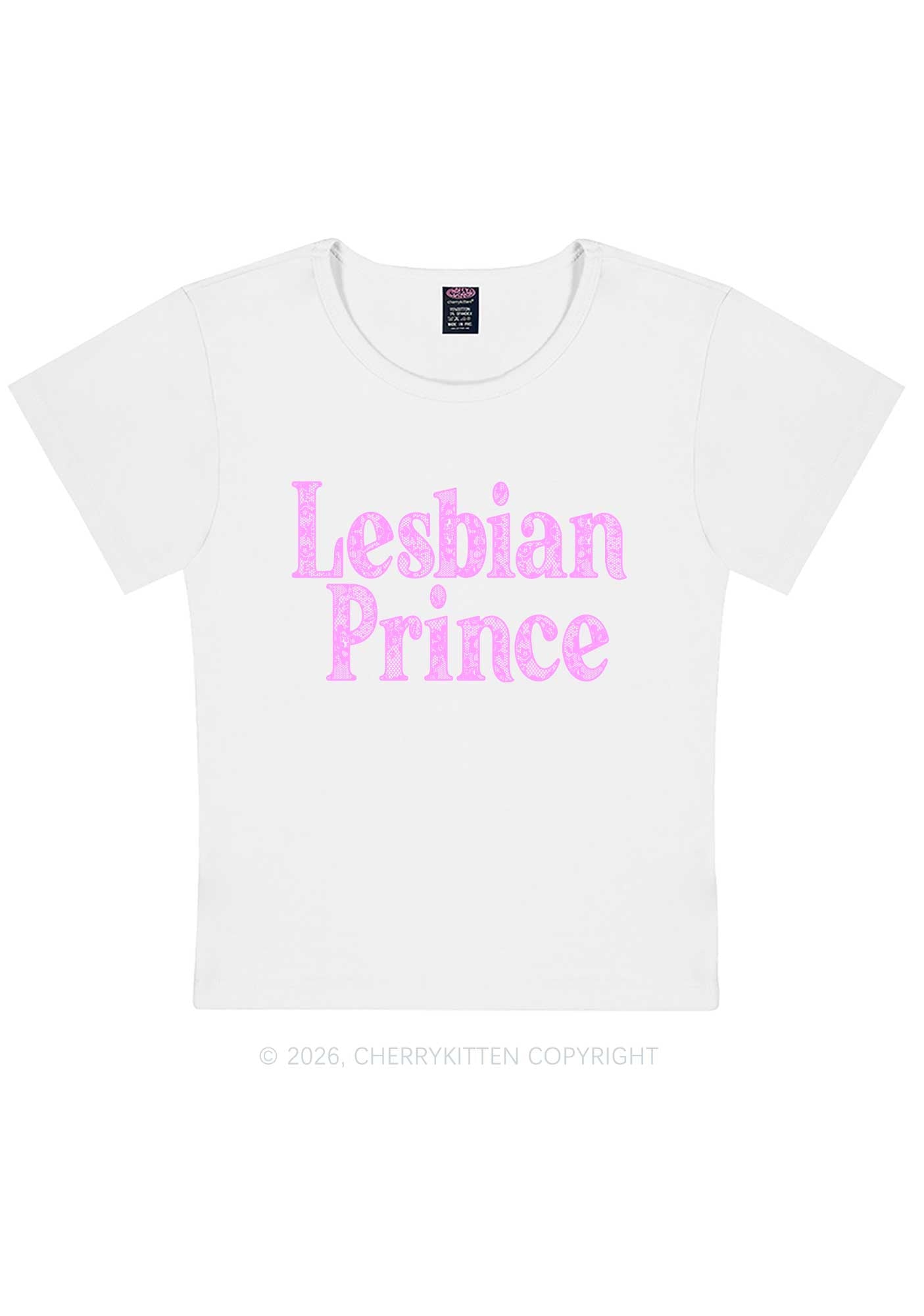 Lesbian Prince Pride Y2K Baby Tee Cherrykitten