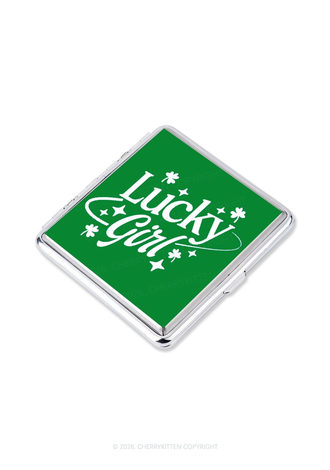 Lucky Girl Star Clover St Patricks Y2K Cigarette Case Cherrykitten