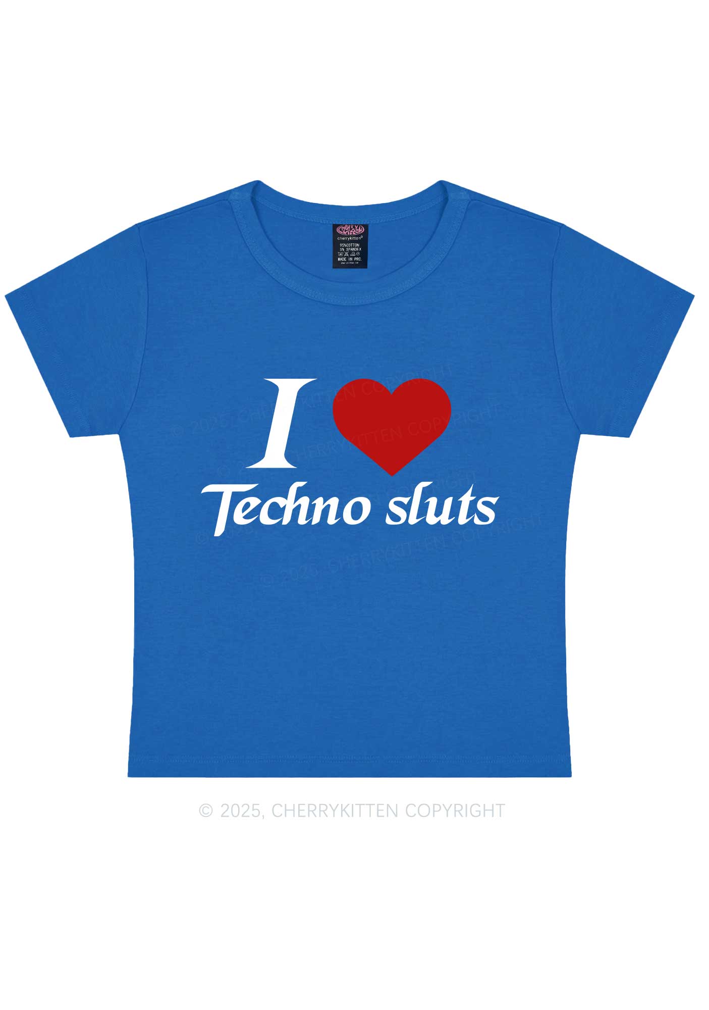I Love Techno Slxts Y2K Baby Tee Cherrykitten