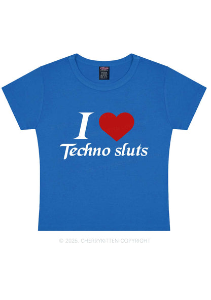 I Love Techno Slxts Y2K Baby Tee Cherrykitten