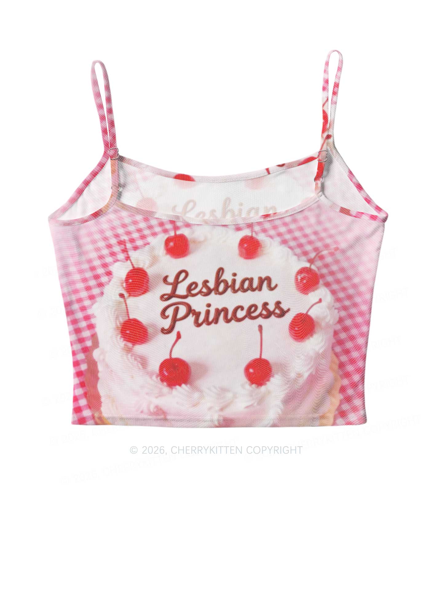 Blush Lesbian Princess Cake Pride Y2K Mesh Cami Tank Cherrykitten