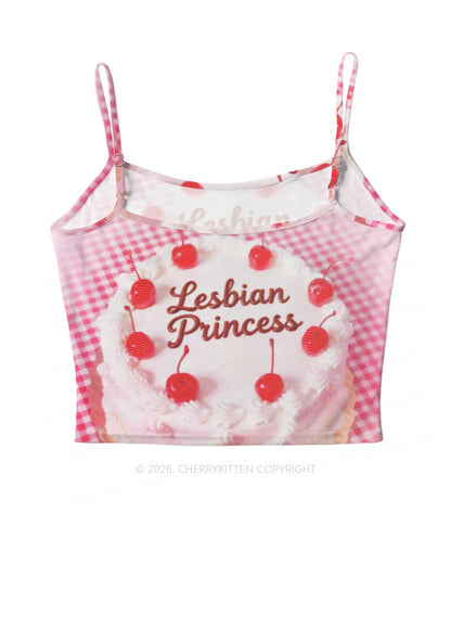Blush Lesbian Princess Cake Pride Y2K Mesh Cami Tank Cherrykitten