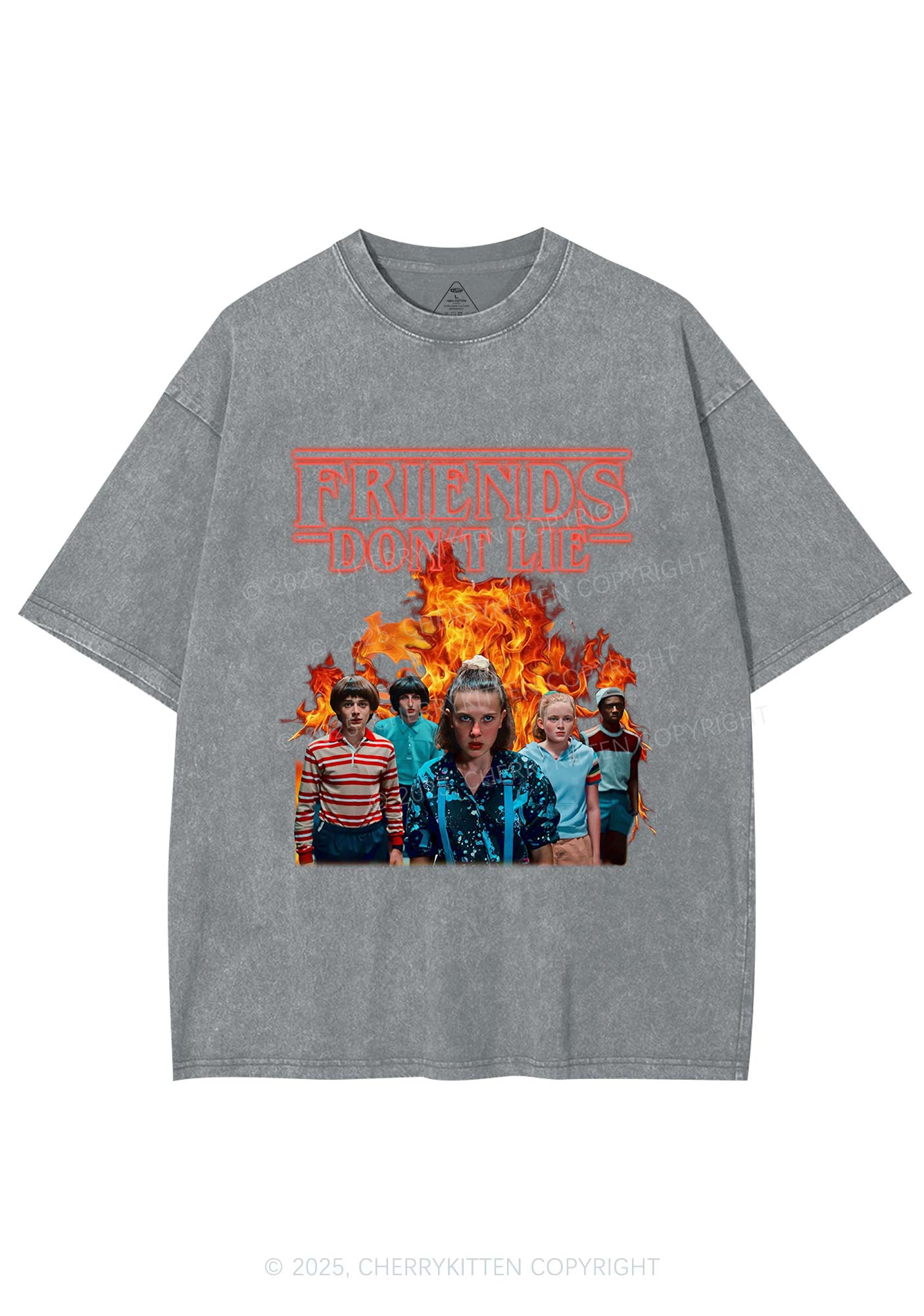 Real Friends Y2K Shirts Washed Tee Cherrykitten