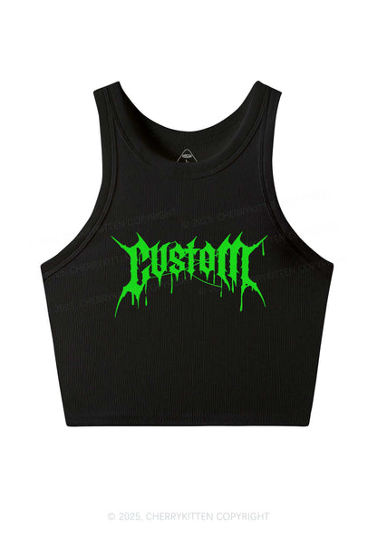 Custom Font Art Y2K Crop Tank Top Cherrykitten