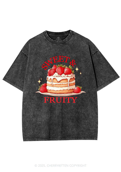 Sweet And Fruity Cake Y2K Shirts Washed Tee Cherrykitten