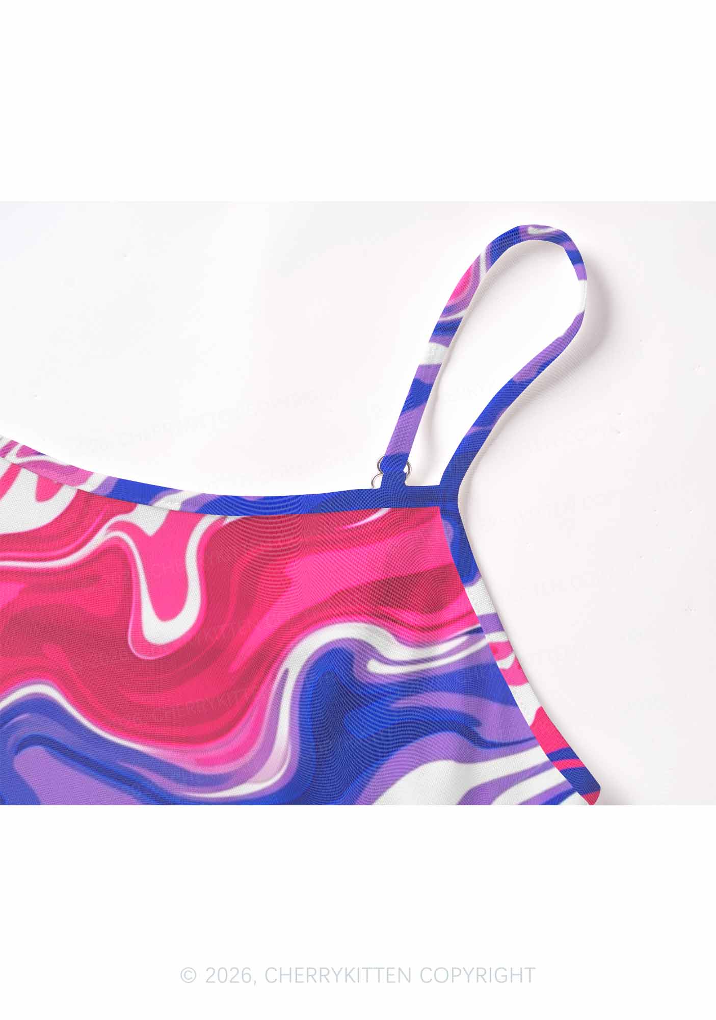 Bisexual Liquid Tie Dye Pride Y2K Mesh Cami Tank Cherrykitten