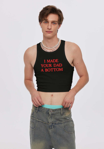 Made Your Dad Bottom Pride Y2K Crop Tank Top Cherrykitten