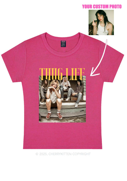 Custom Girls Thug Life Y2K Baby Tee Cherrykitten