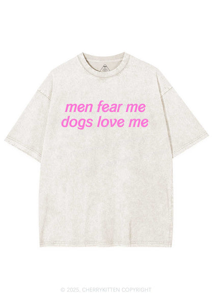 Men Fear Me Y2K Shirts Washed Tee Cherrykitten
