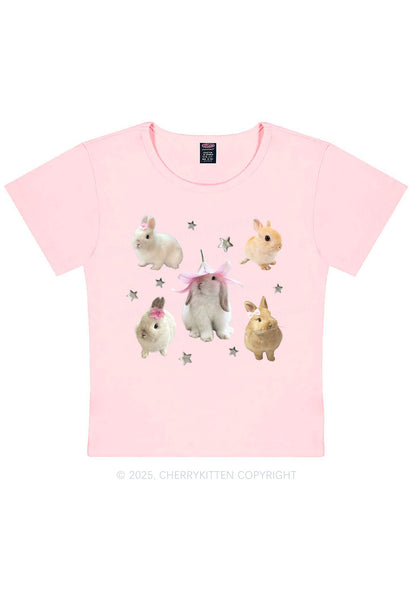 Lovely Rabbits Y2K Baby Tee Cherrykitten