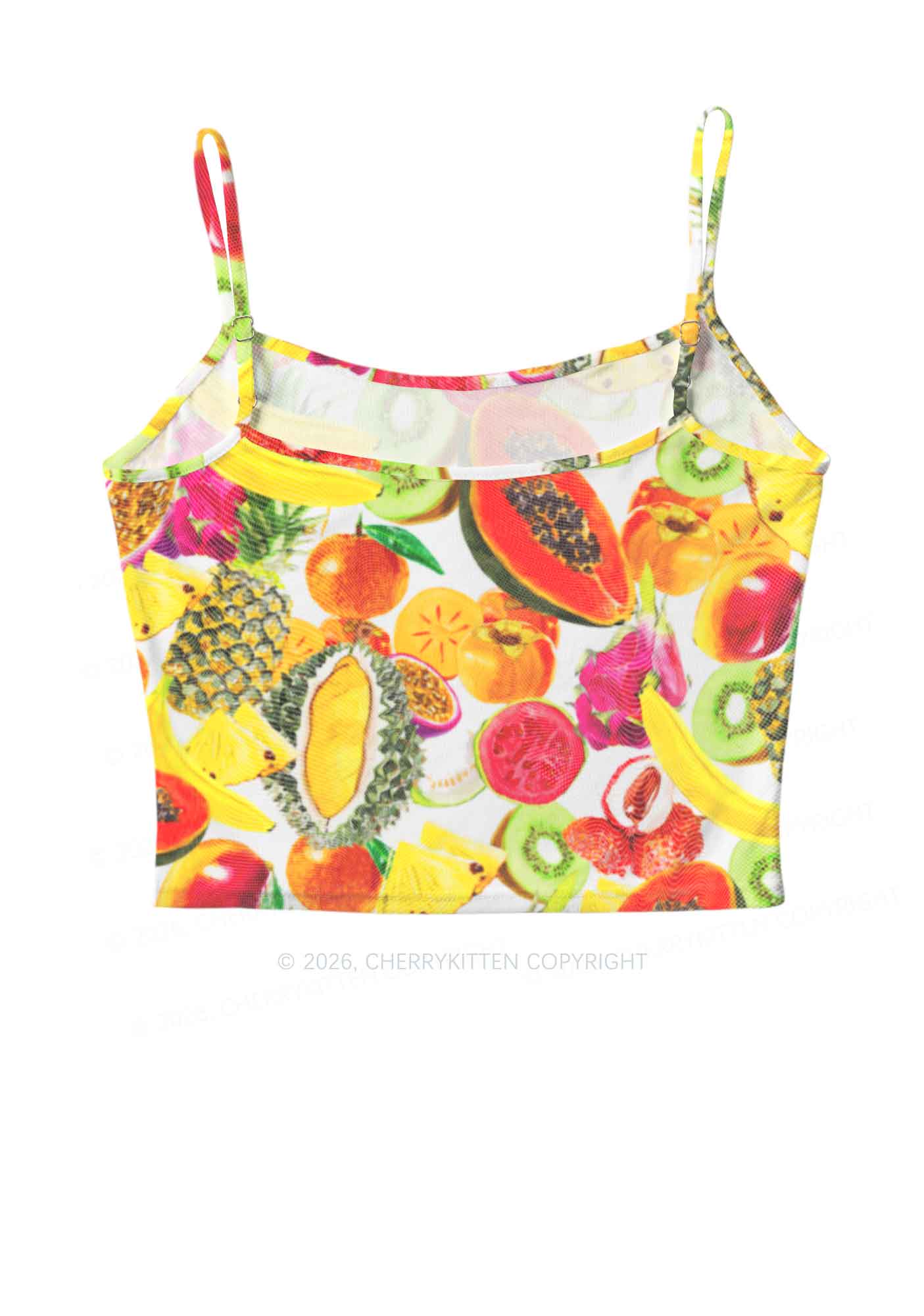 Tropical Fruit Pride Y2K Mesh Cami Tank Cherrykitten