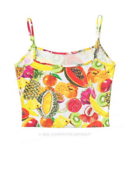 Tropical Fruit Pride Y2K Mesh Cami Tank Cherrykitten
