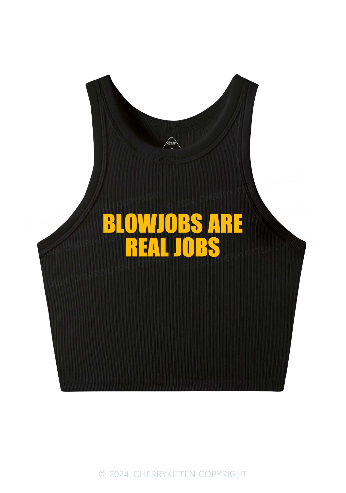 Blxwjobs Are Real Jobs Y2K Crop Tank Top Cherrykitten