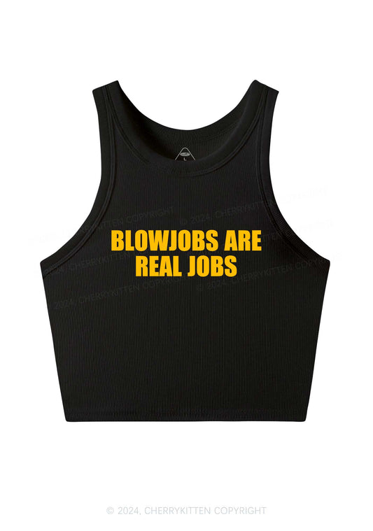 Blxwjobs Are Real Jobs Y2K Crop Tank Top Cherrykitten