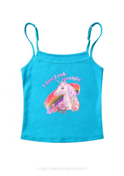 Look Straight Unicorn Pride Y2K Spaghetti Strap Cami Cherrykitten