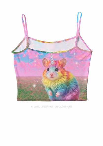 Unicorn Rat Pride Y2K Mesh Cami Tank Cherrykitten