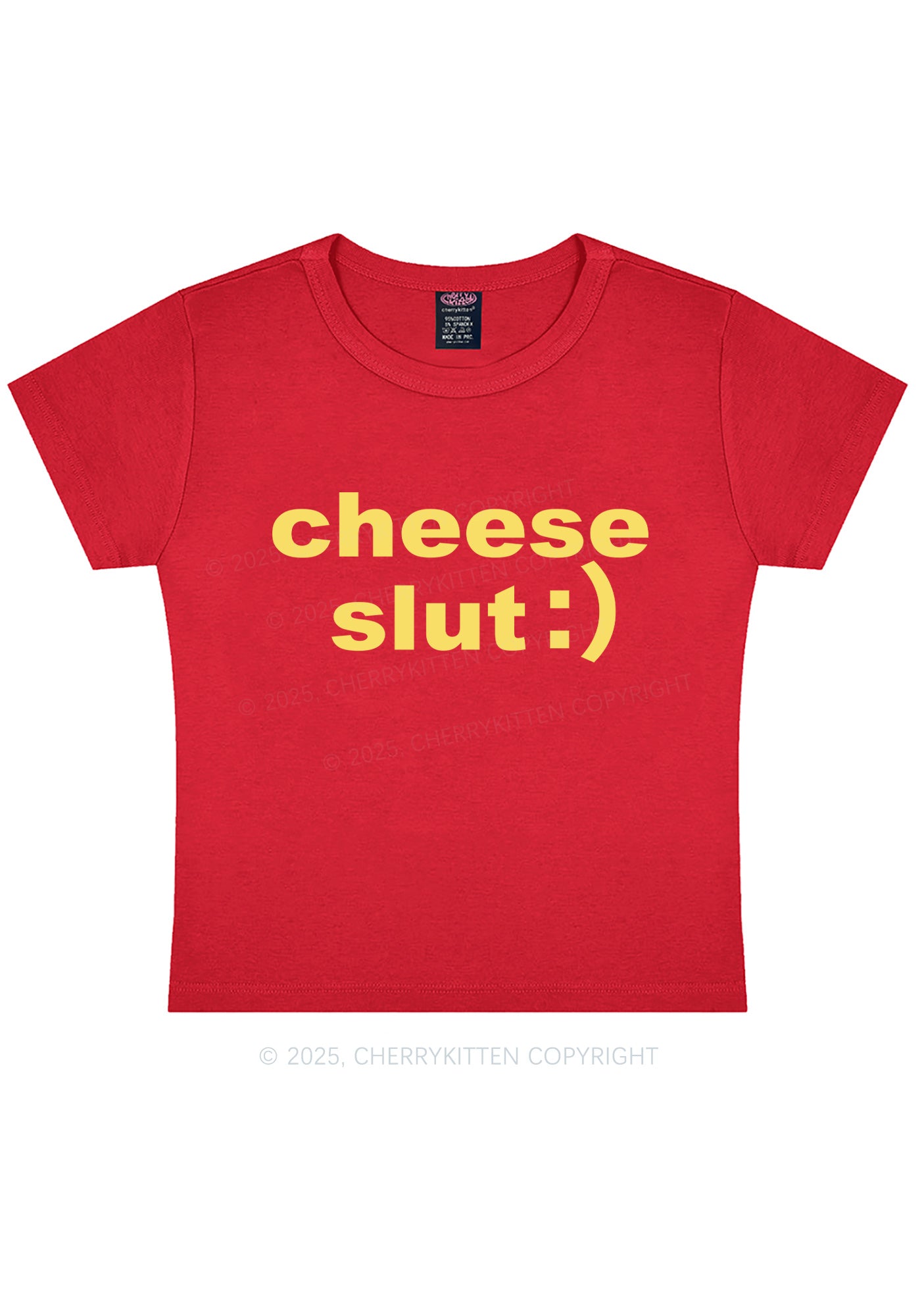 Cheese Slxt Y2K Baby Tee Cherrykitten