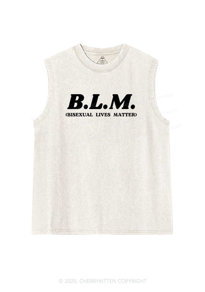 Bisexual Lives Matter Pride Y2K Washed Muscle Tank Cherrykitten
