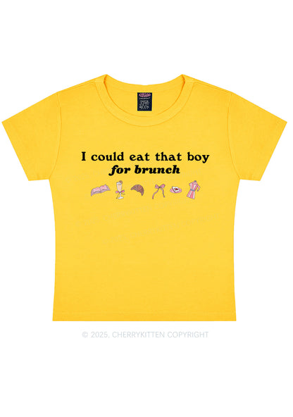 Eat Boy For Brunch Y2K Baby Tee Cherrykitten