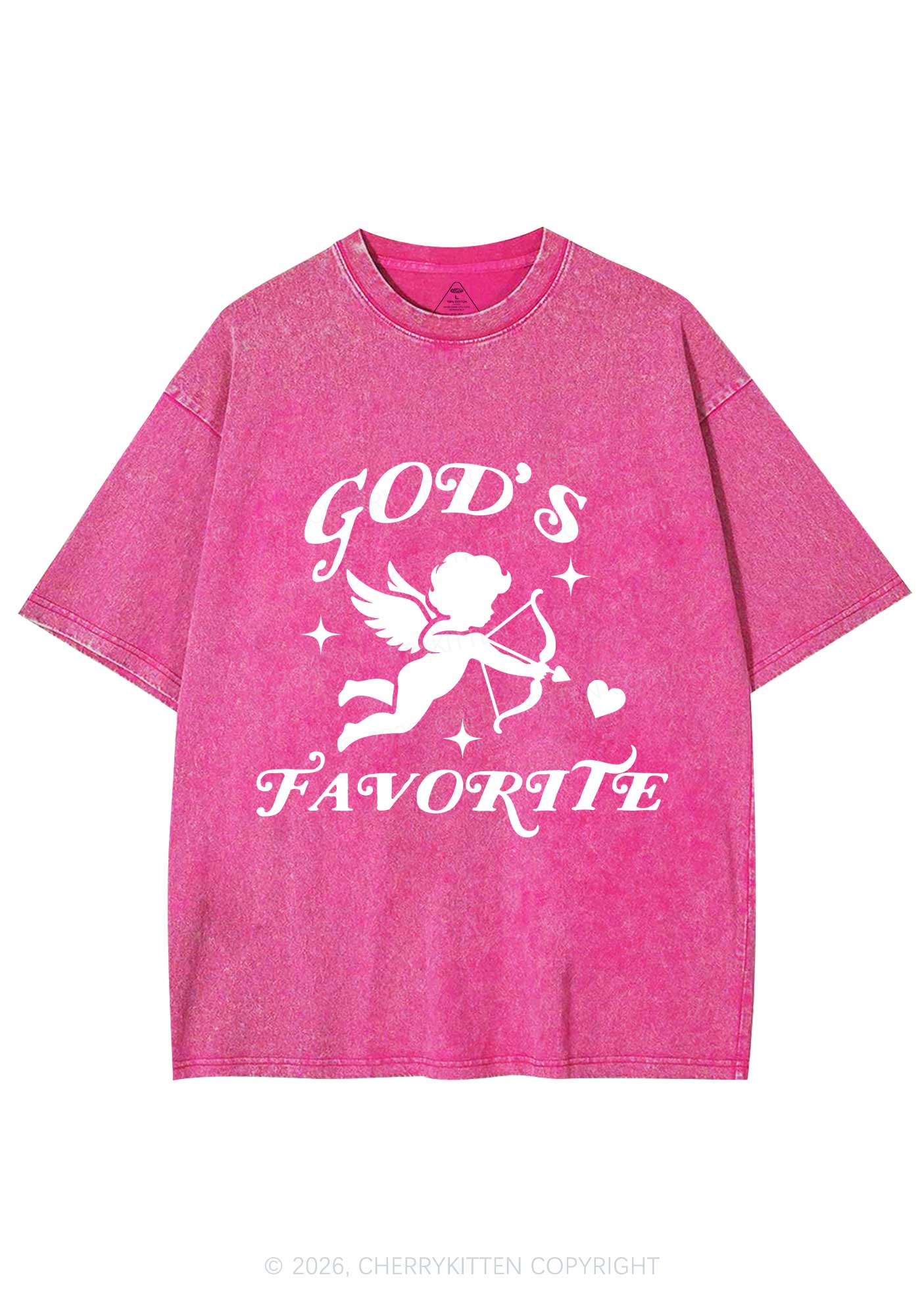 Gods Favorite Cupid Valentine's Day Y2K Shirts Washed Tee Cherrykitten