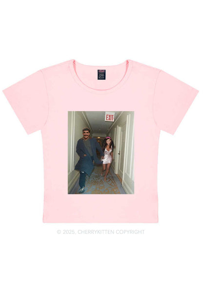 Custom Famous Hallway Photo Y2K Baby Tee Cherrykitten