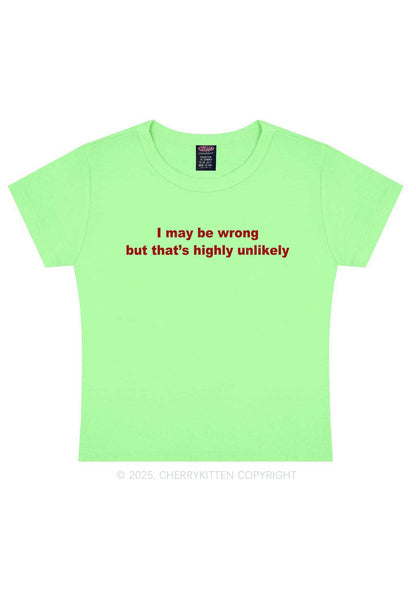 Highly Unlikely Y2K Baby Tee Cherrykitten
