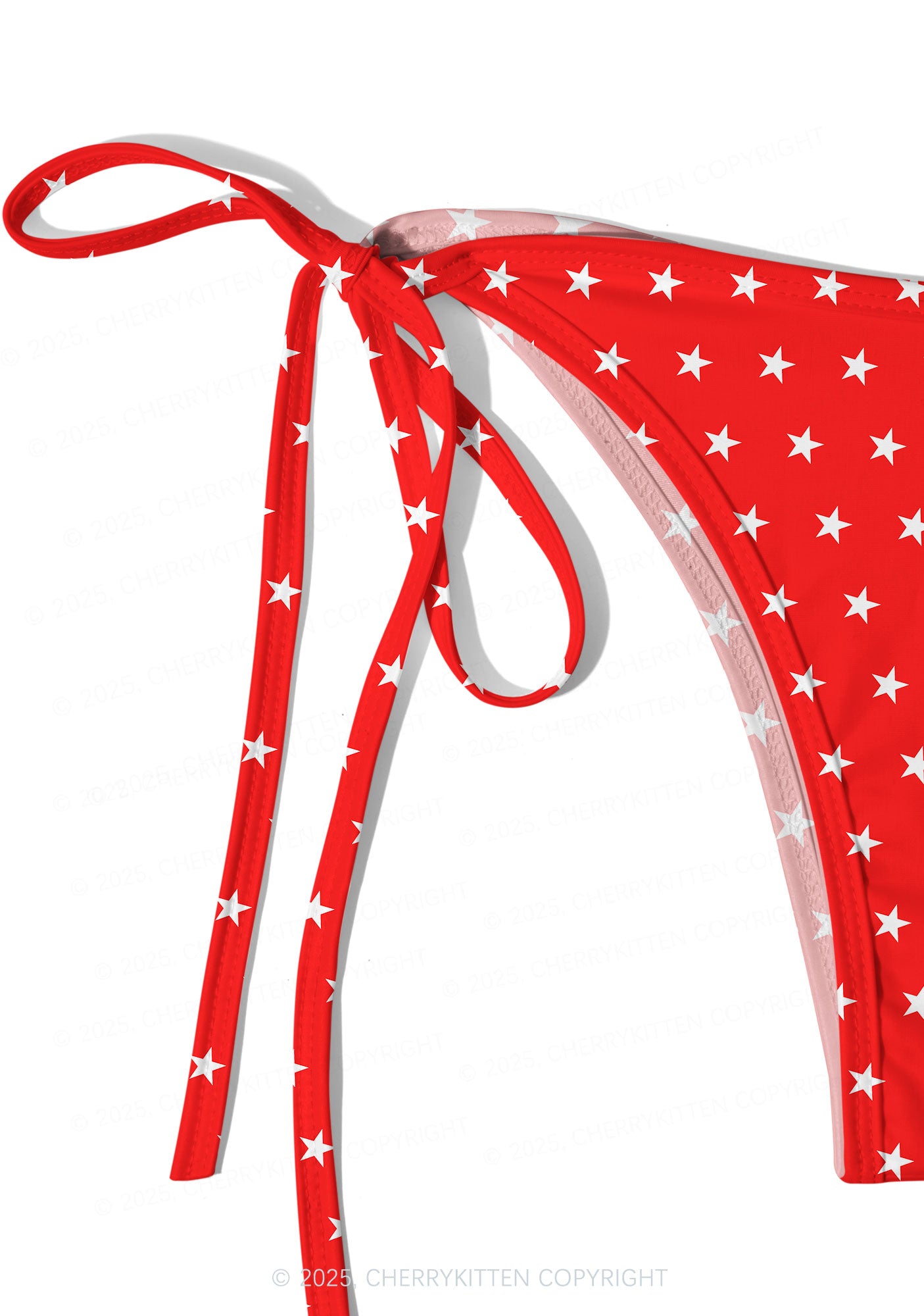 Red Star Y2K Print Bikini Set Cherrykitten