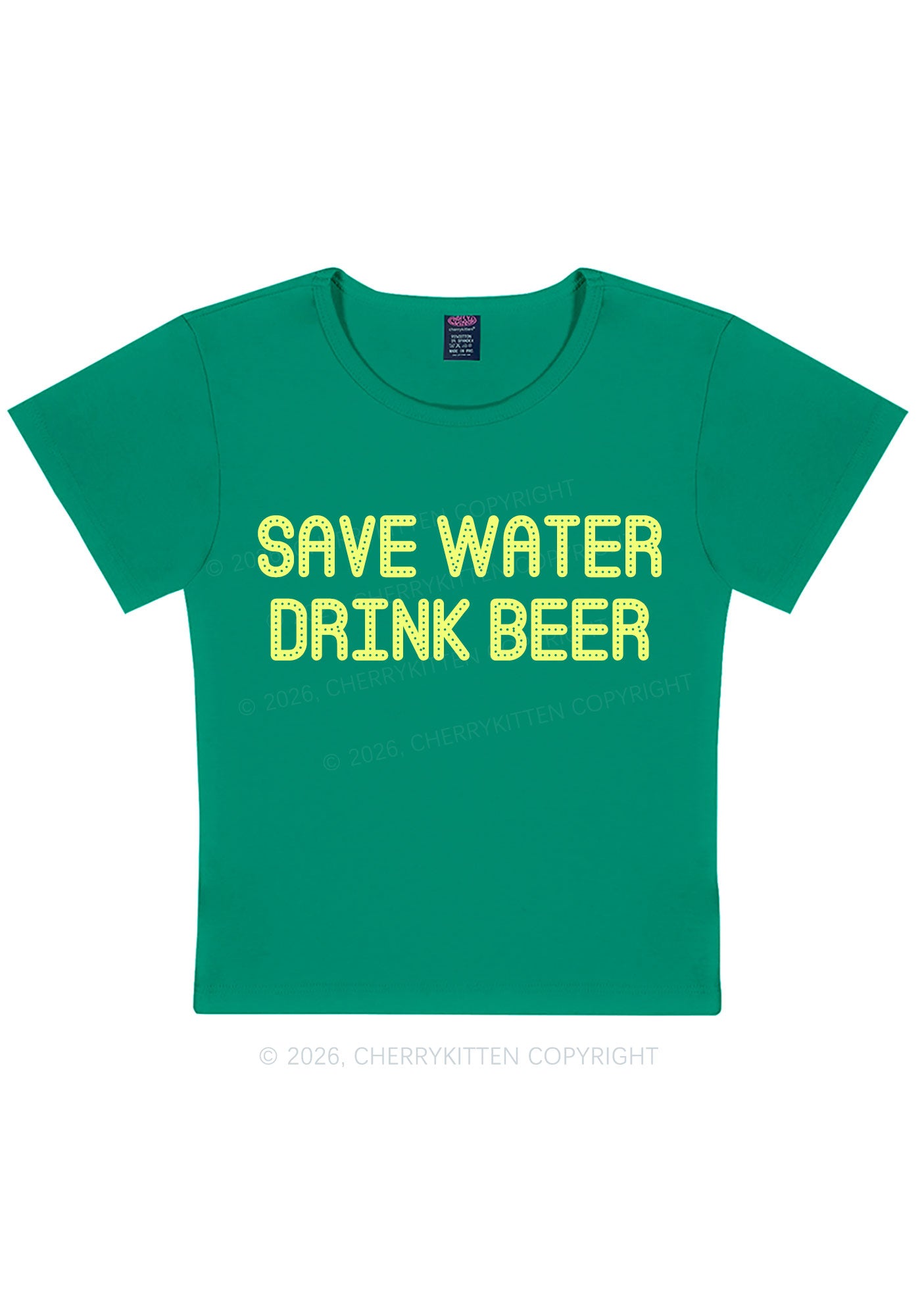 Save Water Drink Beer St Patricks Y2K Baby Tee Cherrykitten