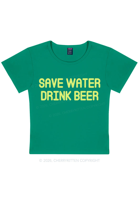 Save Water Drink Beer St Patricks Y2K Baby Tee Cherrykitten