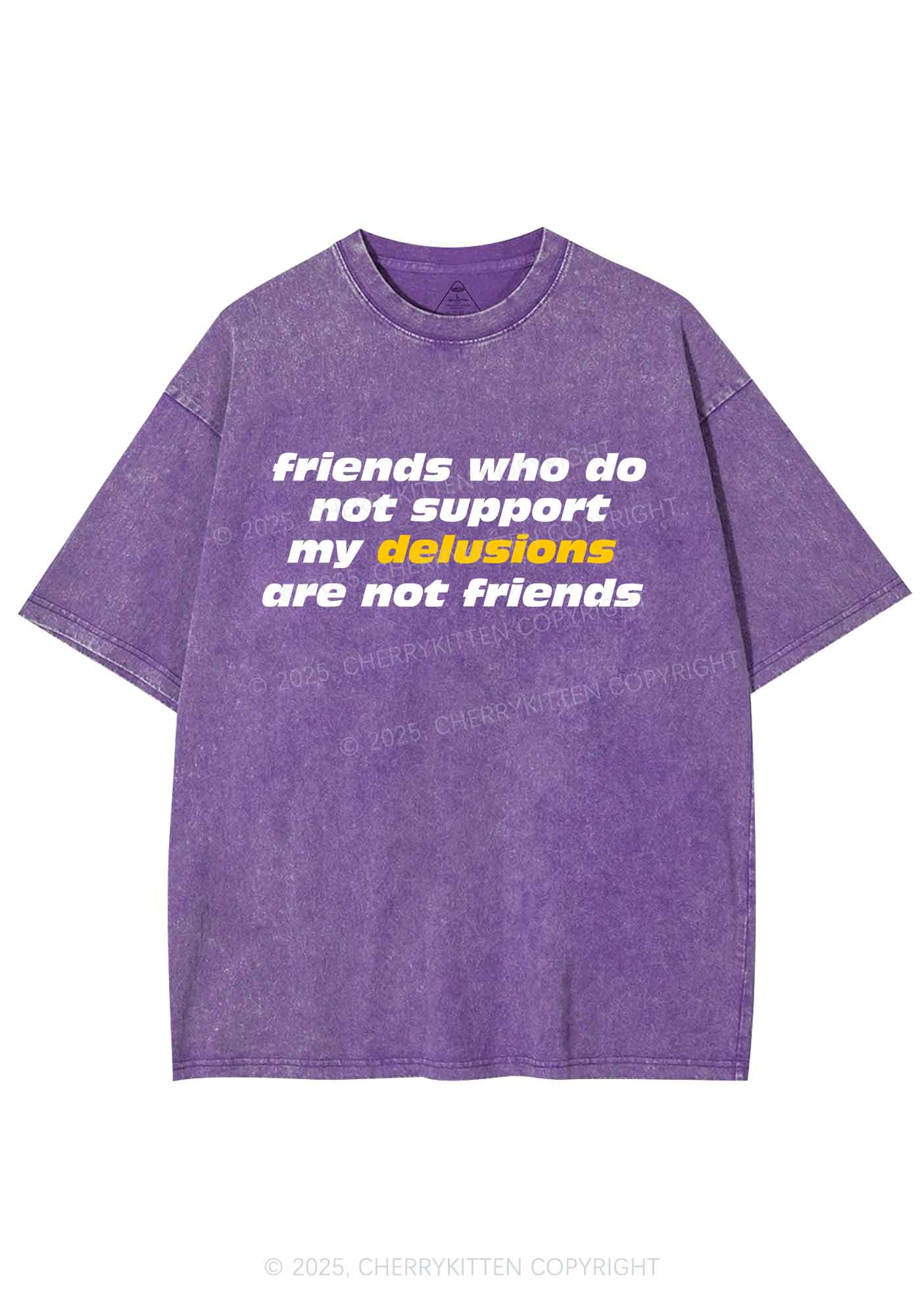 Friends Support My Delusions Y2K Shirts Washed Tee Cherrykitten