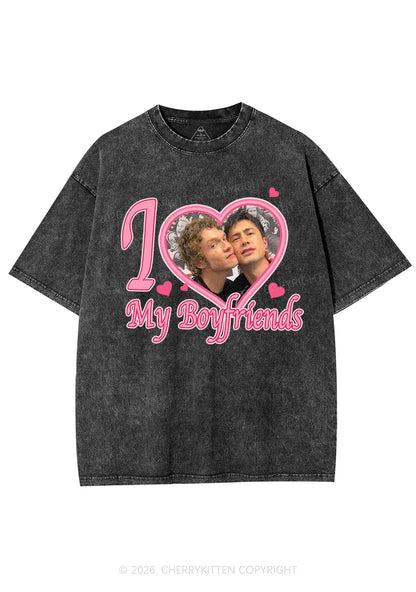 I Love My Boyfriends HR Y2K Shirts Washed Tee Cherrykitten