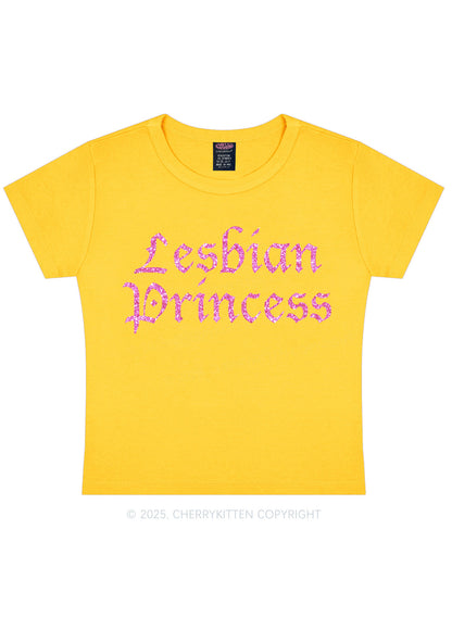 Glitter Lesbian Princess Y2K Baby Tee Cherrykitten