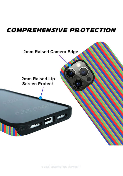 Rainbow Horizontal Stripe Y2K Phone Case Cherrykitten