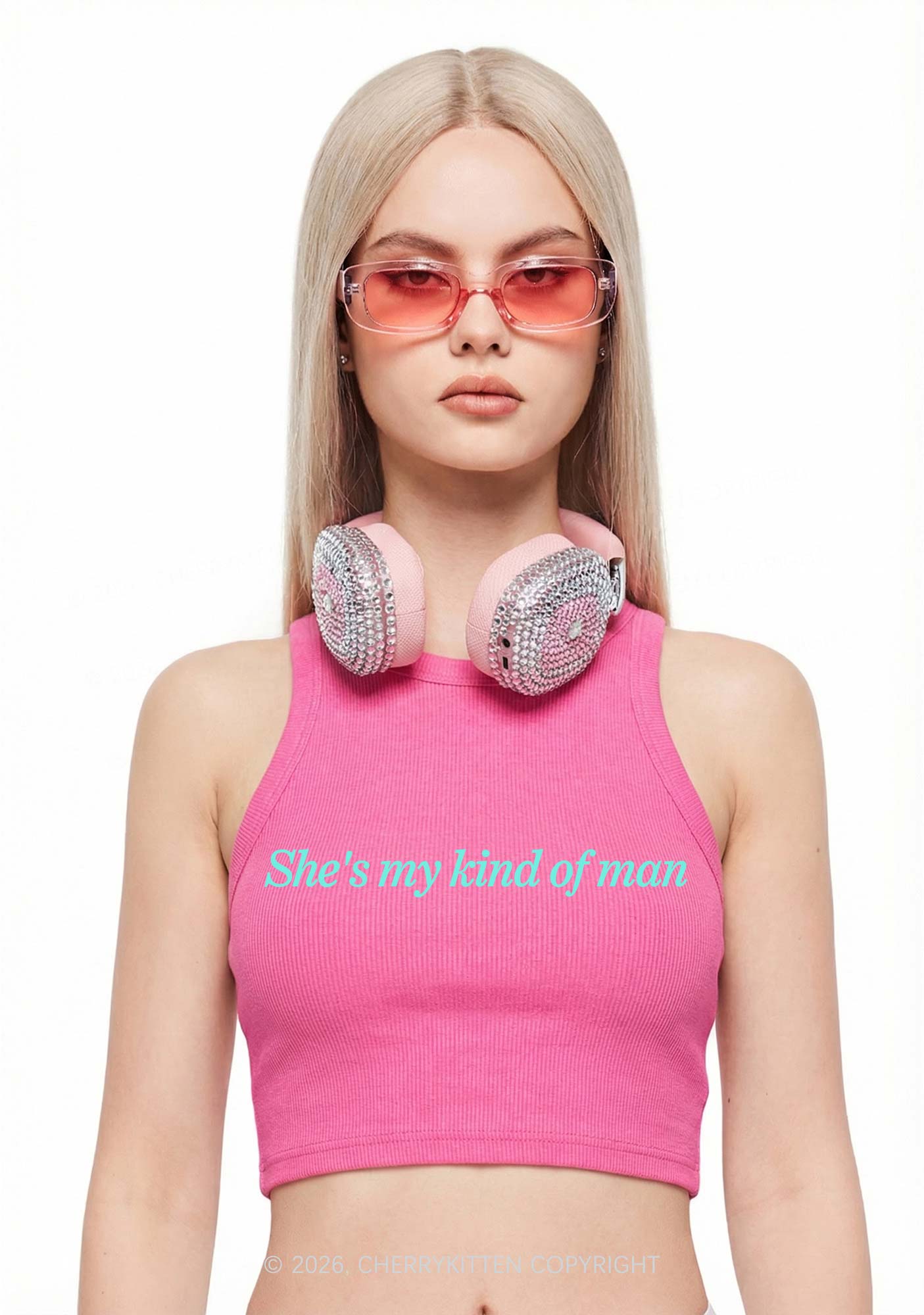 Shes My Kind Of Man Pride Y2K Crop Tank Top Cherrykitten