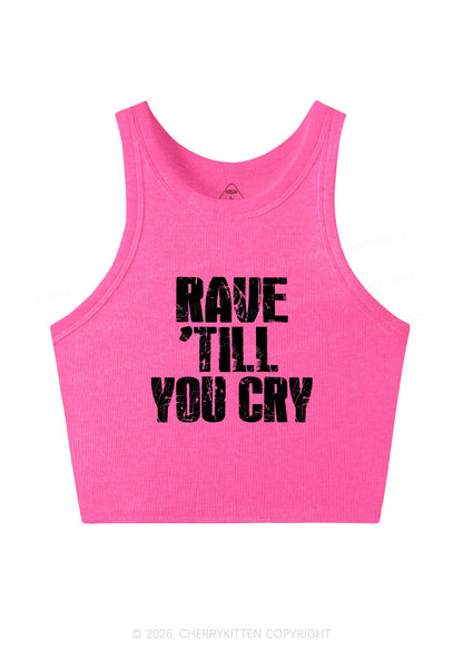Rave Till You Cry Y2K Crop Tank Top Cherrykitten