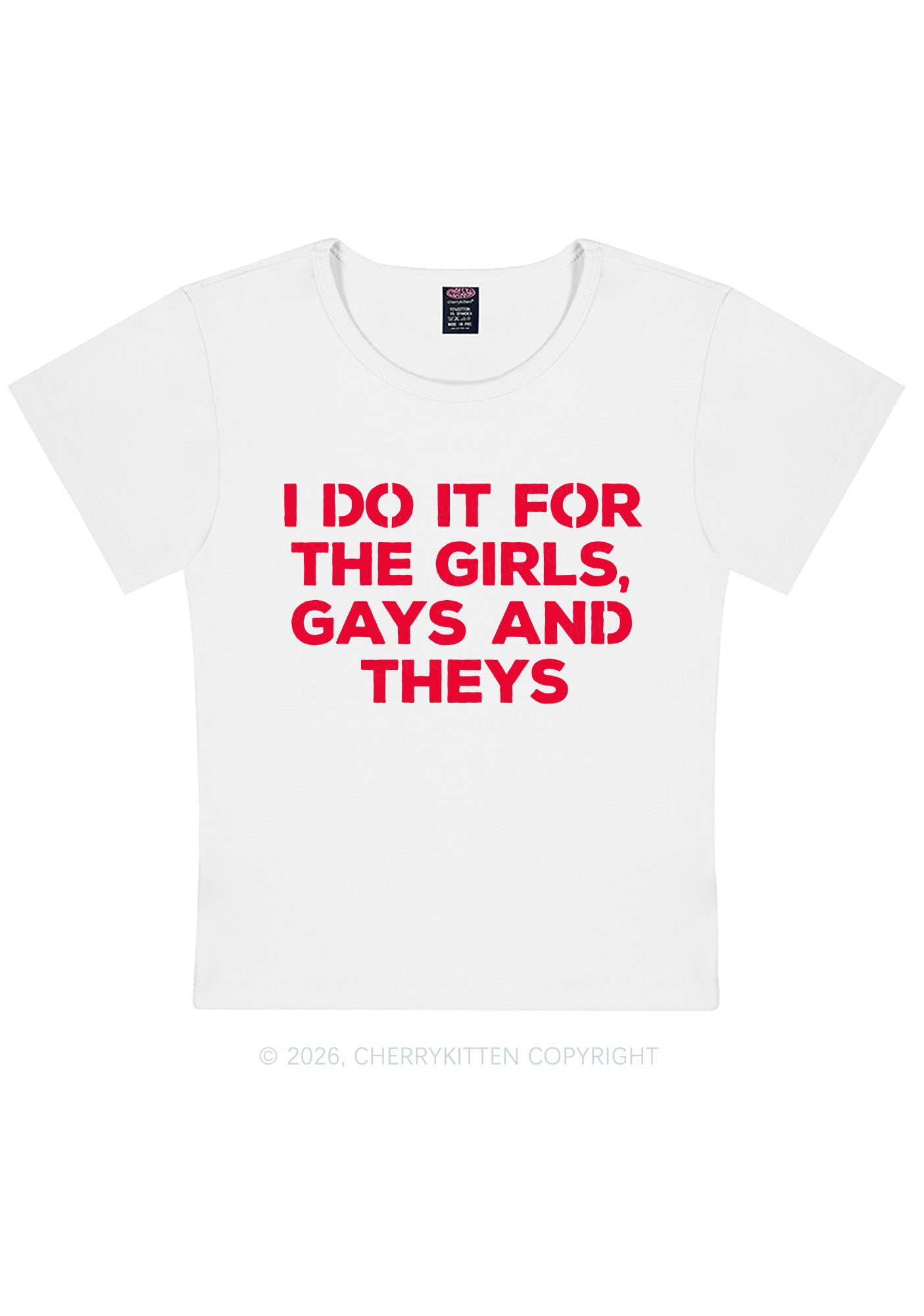 Girls Gays Theys Pride Y2K Baby Tee Cherrykitten