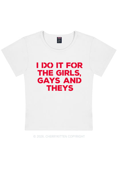 Girls Gays Theys Pride Y2K Baby Tee Cherrykitten