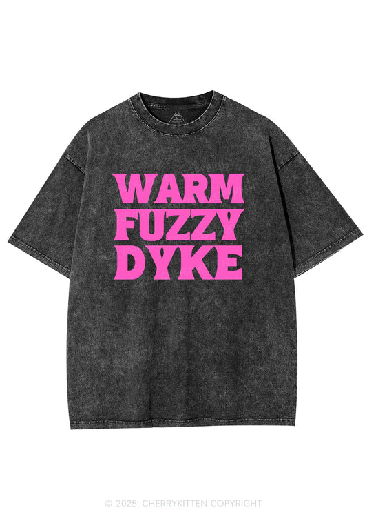Warm Fuzzy Dyke Y2K Shirts Washed Tee Cherrykitten