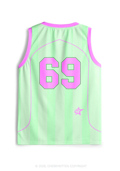 Mint Green I Put The Bi In Bxxch Pride Y2K Sport Jersey Tank Cherrykitten