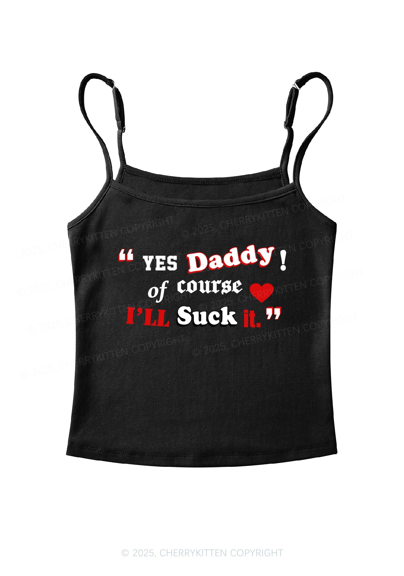 Daddy Suck It Y2K Spaghetti Strap Cami Cherrykitten